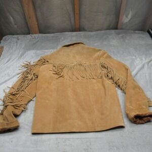 Classyak Jacket Women XS Brown Suede Leather Tassle Fringe Western Cowboy Accent